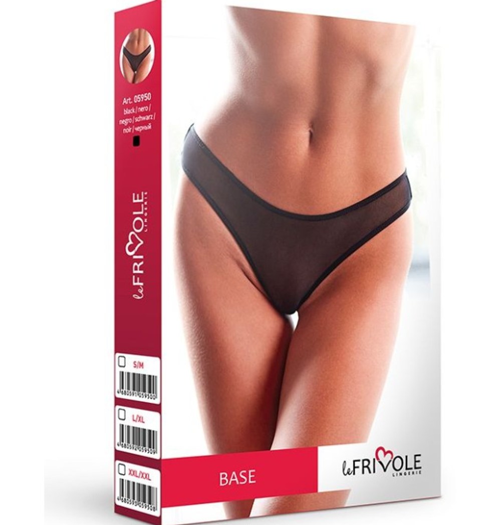 Эротические стринги из сетки Le Frivole черные L/XL