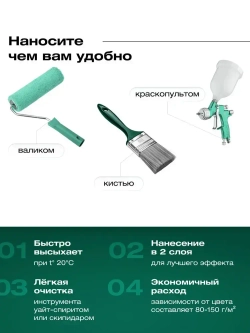 Грунт эмаль по ржавчине 3 в 1, Краска по ржавчине для металла, по дереву, глянцевая, Темно-зеленая RAL6005 / 0,9 кг