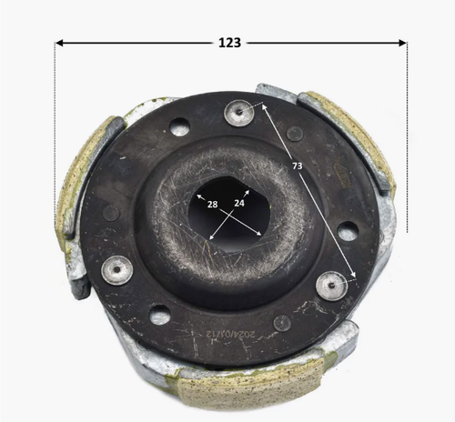 Центробежные колодки сцепления в сборе 163QMK с балансиром X-tech