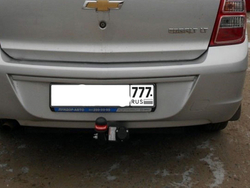 Фаркоп на Chevrolet Cobalt 2013-2016, Ravon R4 2016-2020 без выреза бампера. Тип шара: A. Нагрузки: 1000/75 кг, масса фаркопа 15,7 кг (без электрики в комплекте) - 5268-A Oris