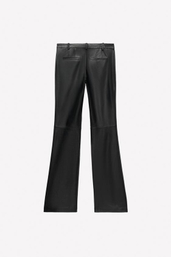 ZARA Х LUDOVIC DE SAINT SERNIN КОЖАНЫЕ БРЮКИ С ОТВОРОТАМИ, ЧЕРНЫЙ
