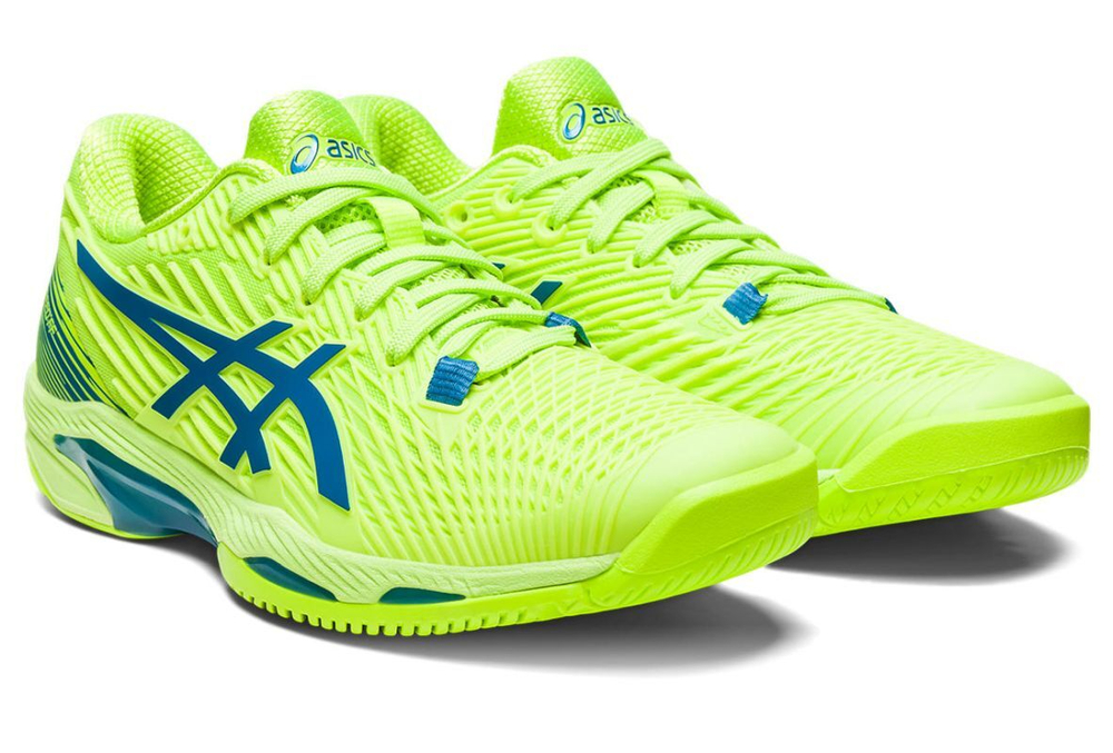 Женские теннисные кроссовки Asics Solution Speed FF 2 - hazard green/reborn blue - Green
