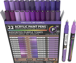 TOOLI-ART акриловые маркеры фломастеры, 22 шт., 0,7 мм Purple