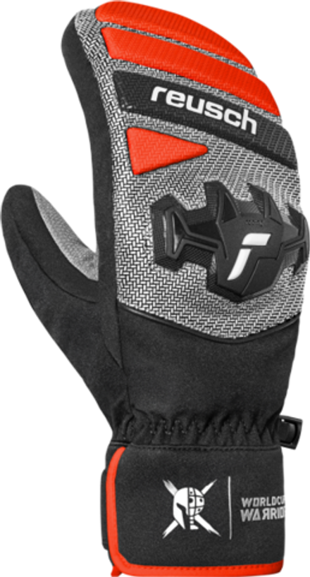 REUSCH 25/26 варежки горнолыжные 6511533_7588 Worldcup Warrior R-Tex XT Mitten Bl/Sil/Fl Red
