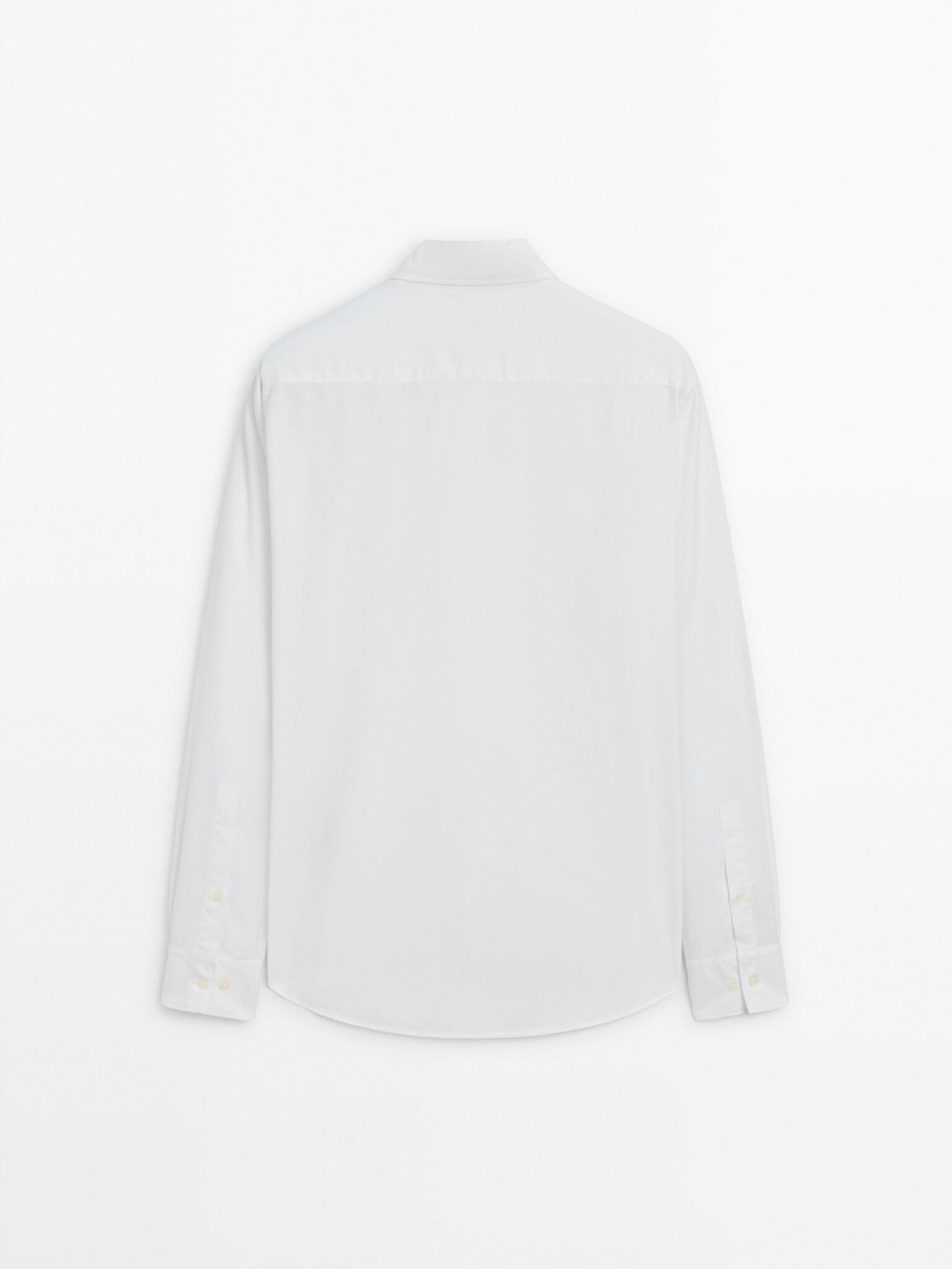 Massimo Dutti Рубашка из 100% хлопкового твила, белый