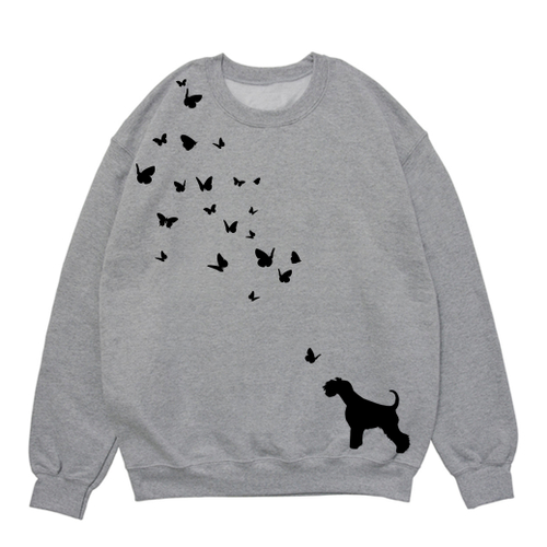 Свитшот "Шнауцер и бабочки"
