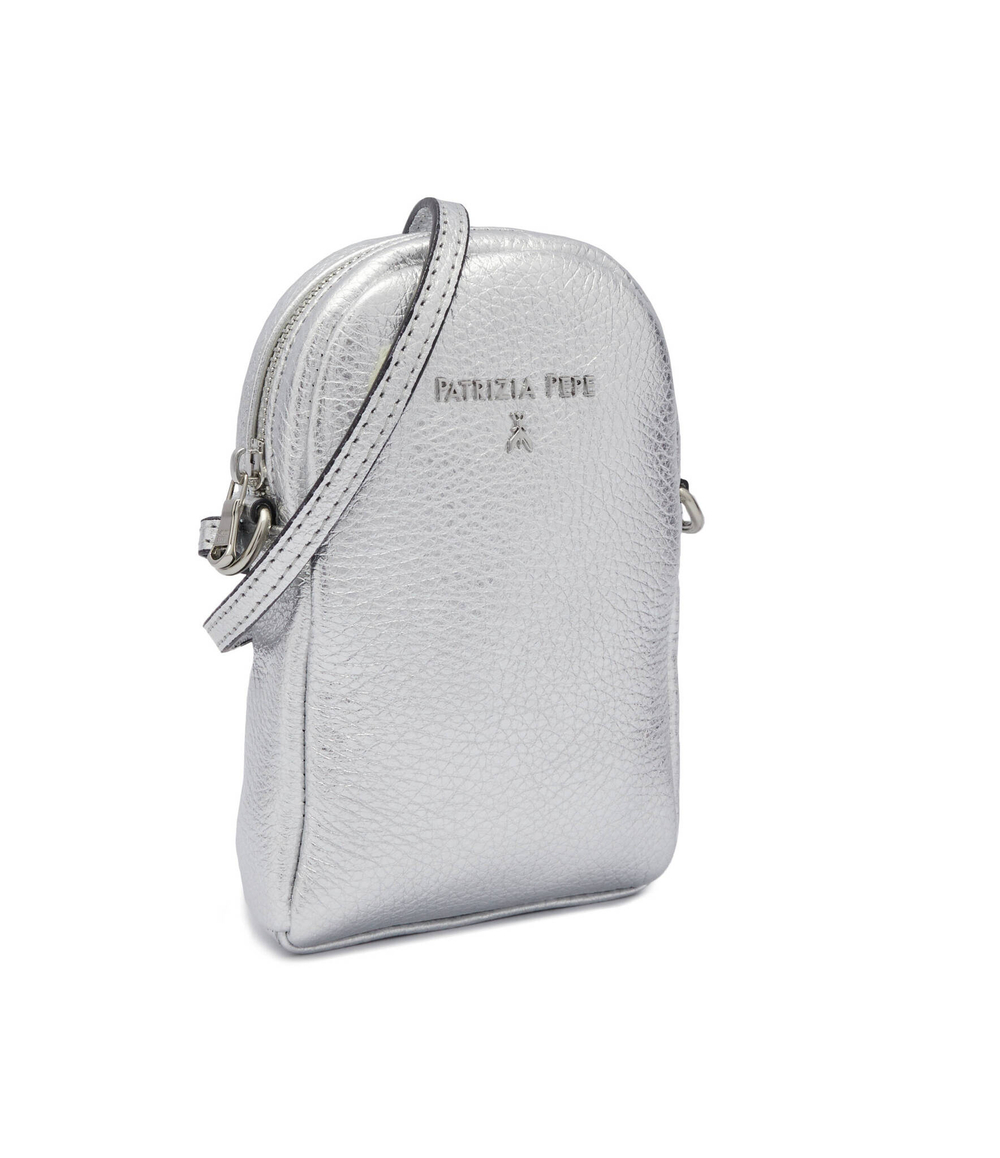 Кожаная сумка через плечо Patrizia Pepe - серебряный(7B0009 L001)
