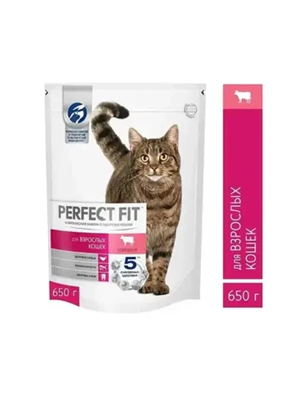 Perfect Fit Сухой корм для кошек дом говядина 650 г