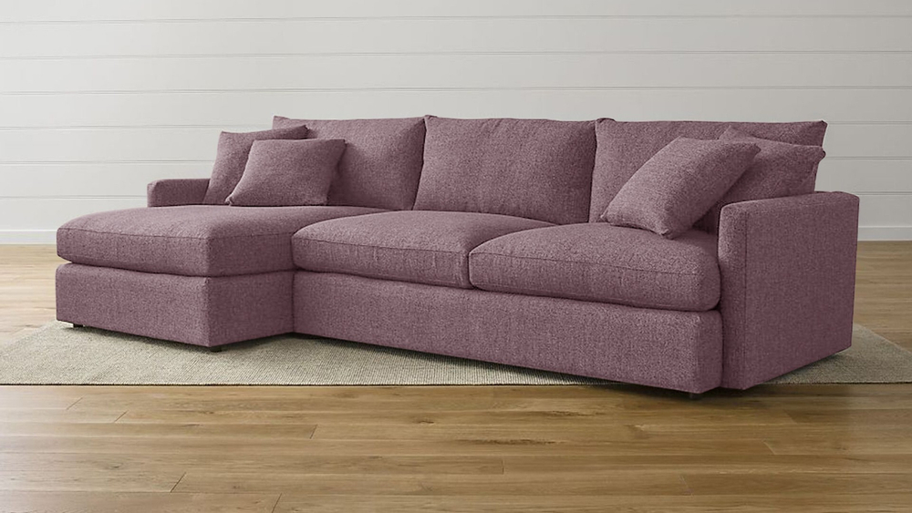Диван с оттоманкой Стелф ЭКО Strong Plus 05 215*153*90 см, Бордовый Рогожка Еврокнижка Фиеста