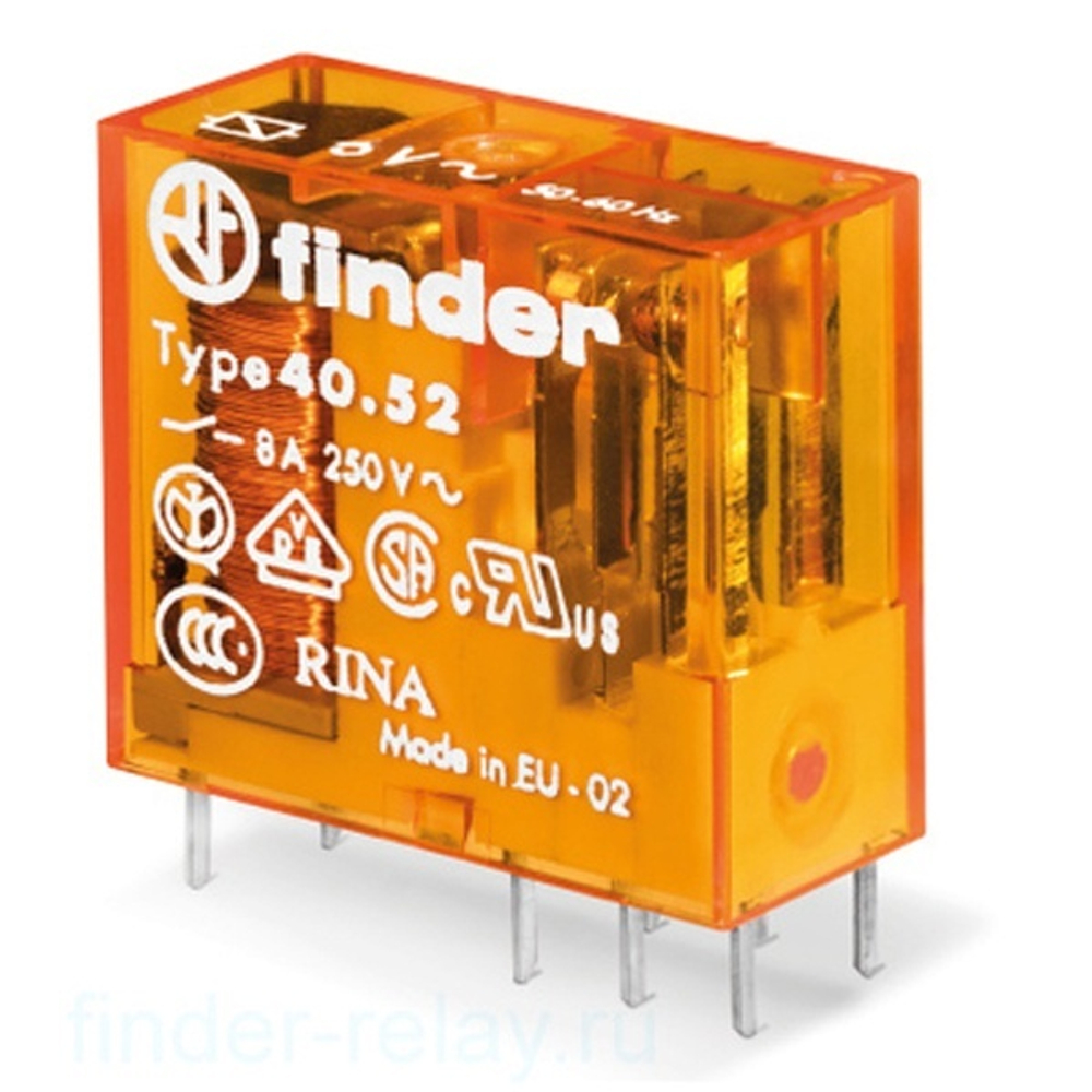 Миниатюрное реле 2CO 8A AgNi 230В AC Finder 405282300000