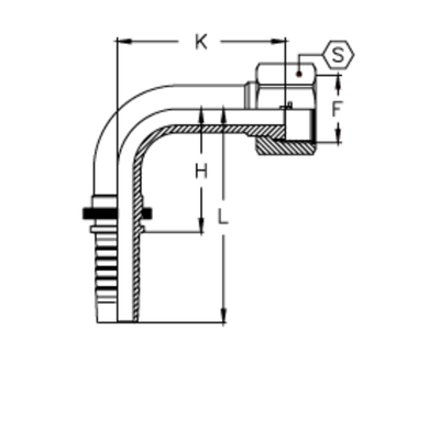 Фитинг DN 16 ORFS (Г) 1.3/16 (90)