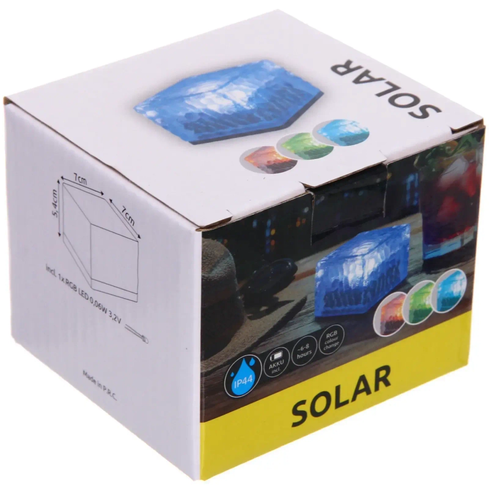 Фонарь садовый «Куб» 7*7*5,5 см, на солнечной батарее, Белый