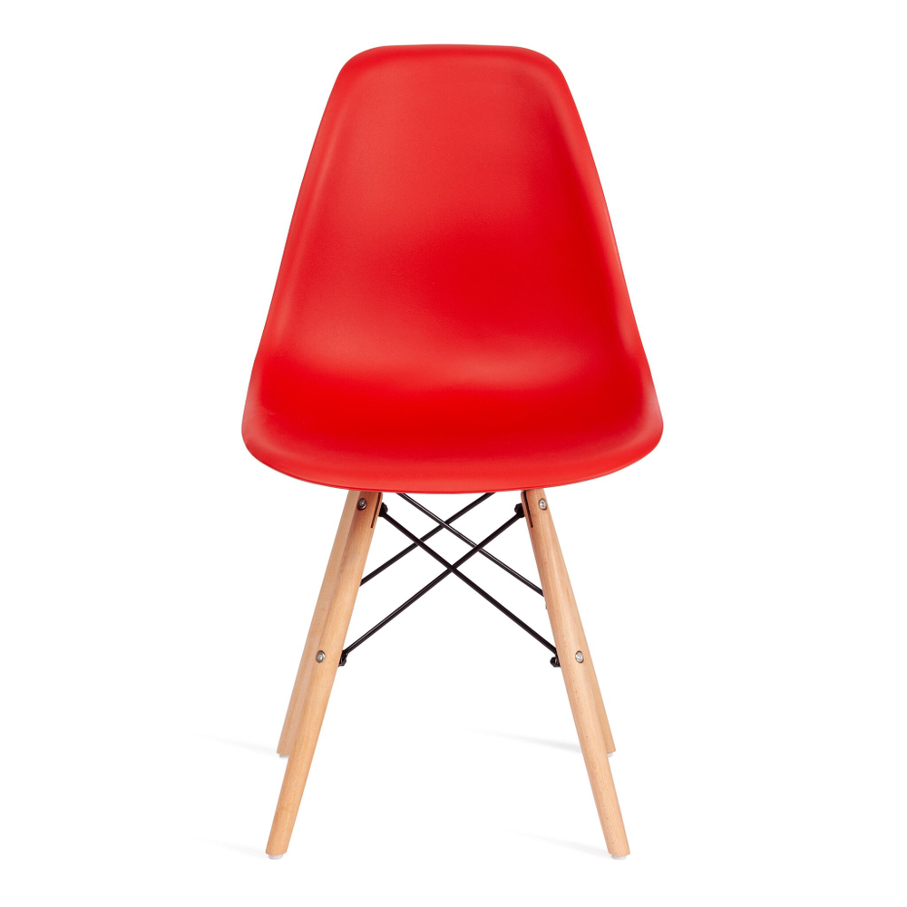Стул CINDY (EAMES) (mod. 001) дерево бук/металл/сиденье пластик, 51x46x82см, красный/red