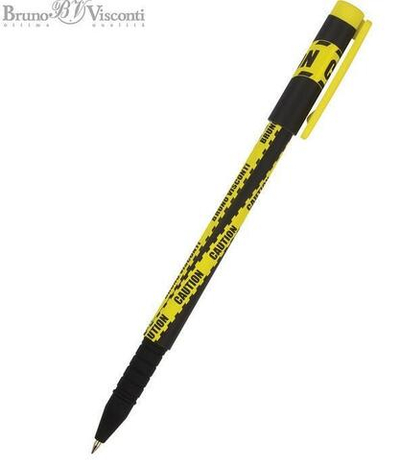 Ручка шариковая 0.5мм, синяя "FunWrite. Keep Away. Caution" (Bruno Visconti)