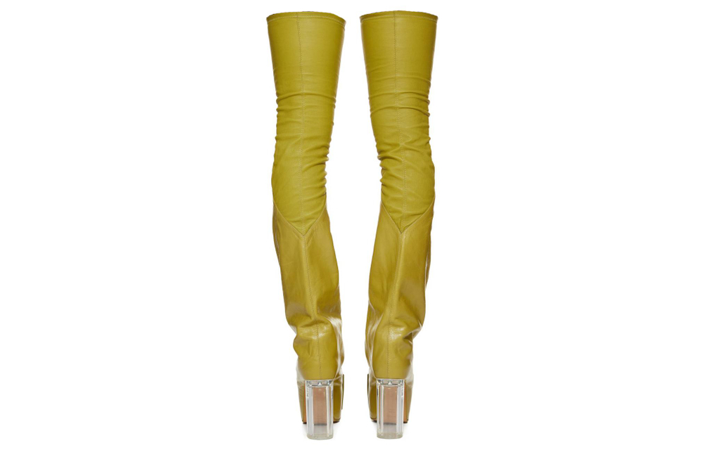 RICK OWENS/RO Over the knee Boots 12cm Men"s Acid Yellow