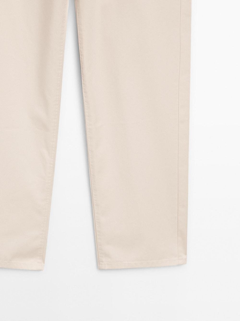 Massimo Dutti Брюки прямого кроя со средней посадкой, кремовый