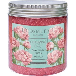 Скраб сахарный с шиммером и экстрактом пиона L`COSMETICS  Blossom Charming Peony 250 мл