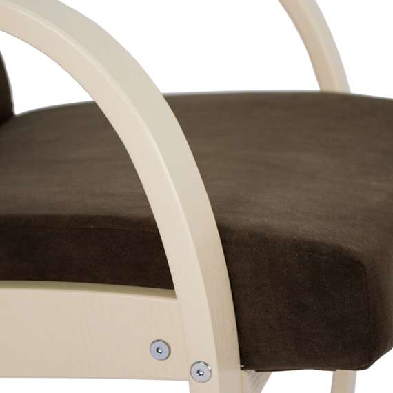 Кресло для отдыха Денди шпон, Ткань ультра шоколад, каркас дуб шампань шпон