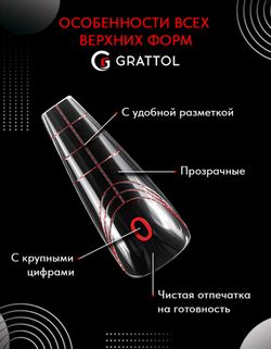 Grattol Верхние формы для скоростного моделирования Четкий Квадрат, 150шт