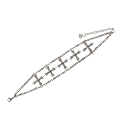 "Асвелл" браслет в серебряном покрытии из коллекции "Crystal Skull" от Jenavi с замком карабин