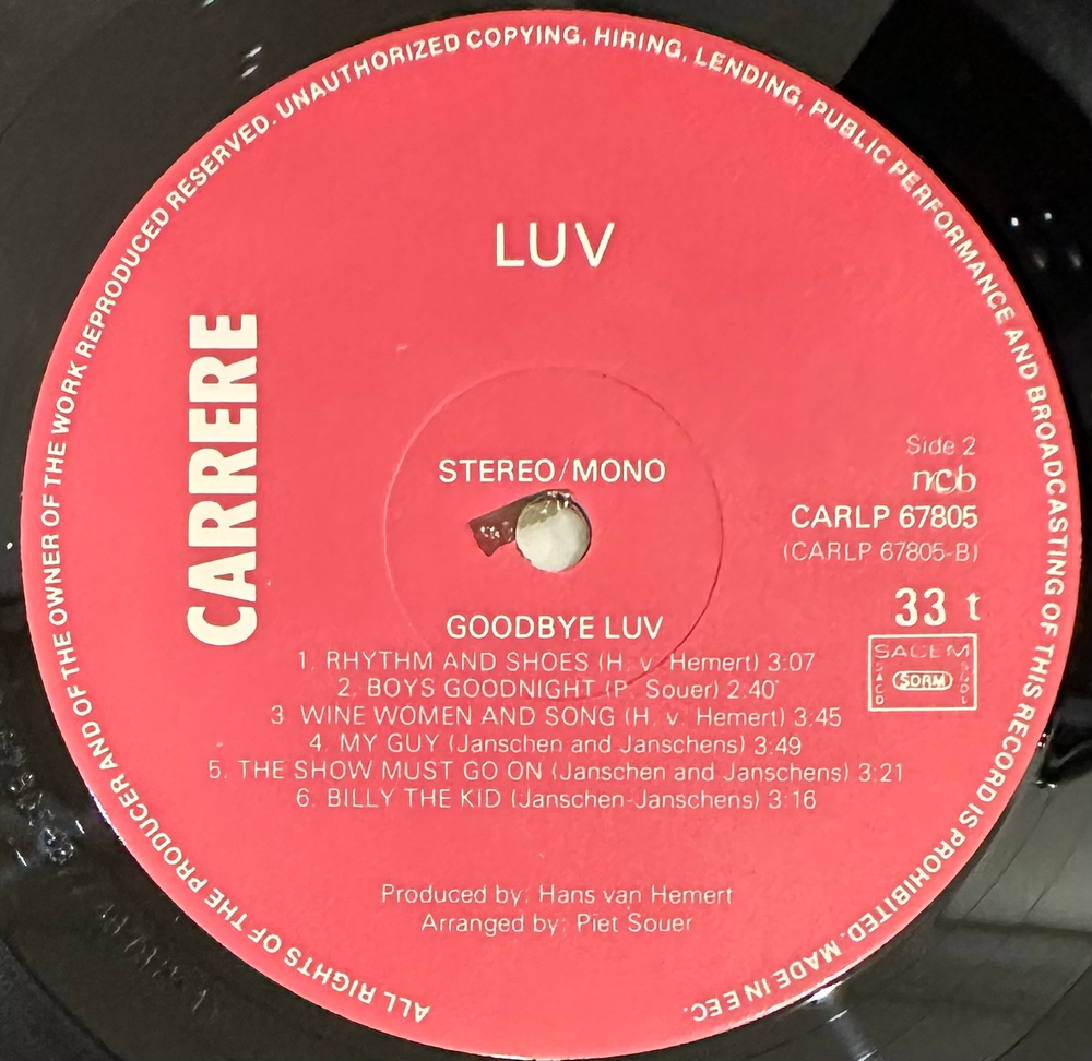 Luv' - Goodbye Luv' (Европа 1981г.)