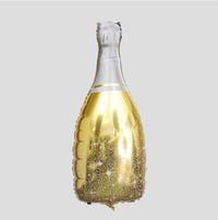 Шар-фигура, фольга, "Бутылка шампанского", золото (QL), 39"/99 см (БГ-42)