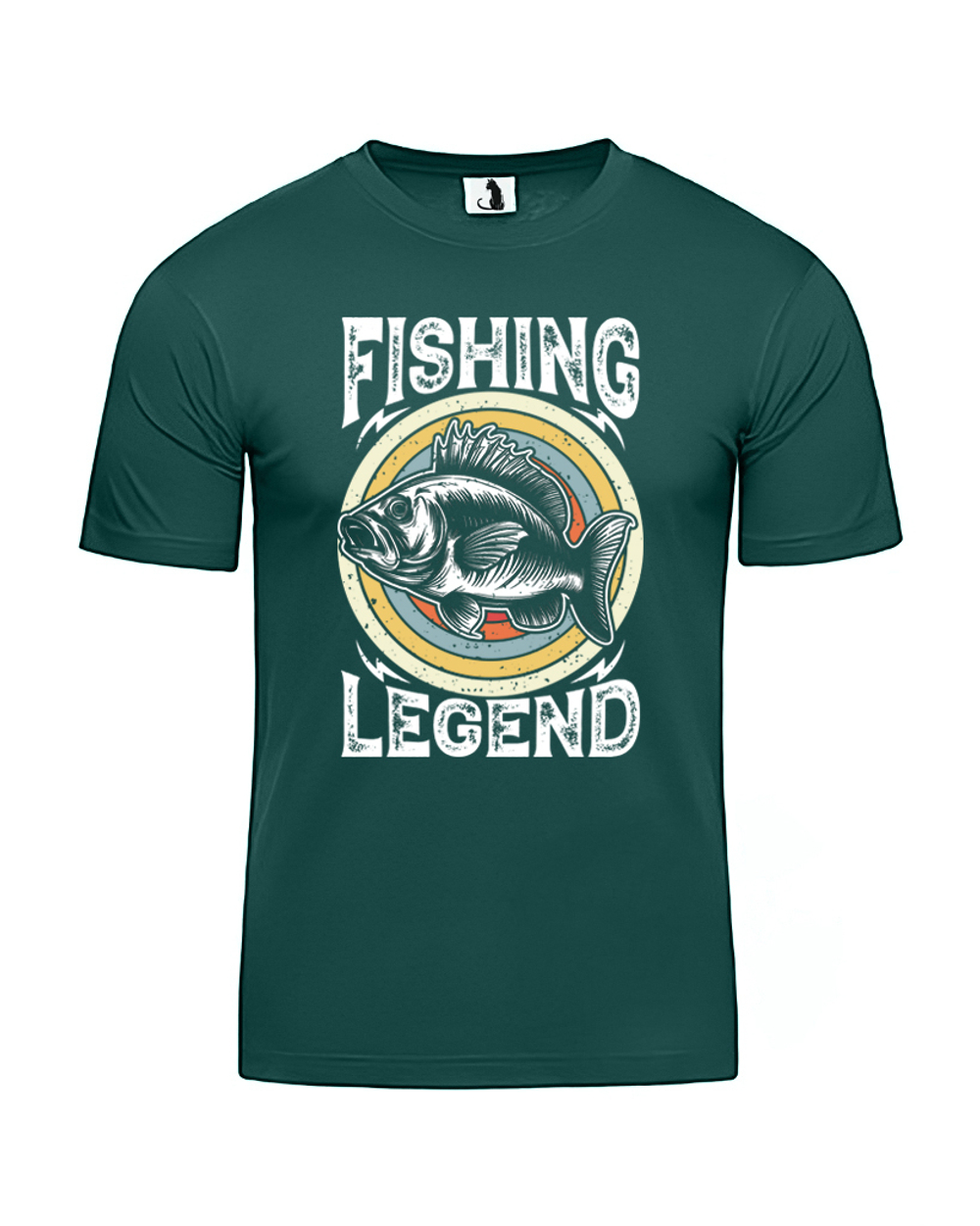 Футболка рыбака Fishing Legend классическая прямая темно-зеленая