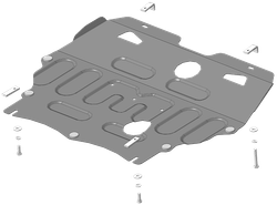 Защита картера двигателя, КПП. 2 мм, Сталь. для Mazda 6 2007-2012, Motodor.71105