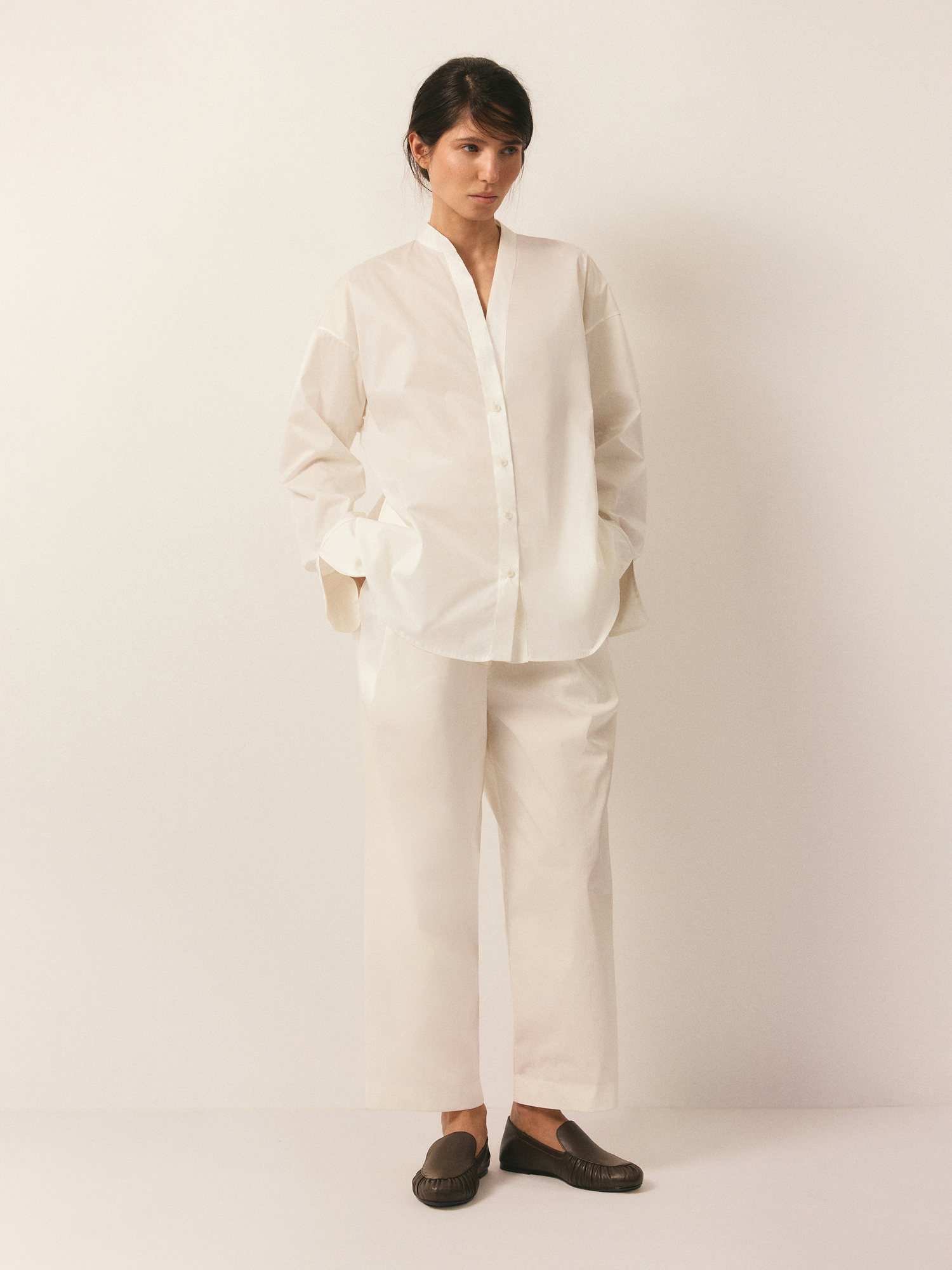 Брюки укороченные из хлопка