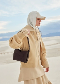 POLENE СУМКА NODDE, ТЕМНО-КОРИЧНЕВЫЙ