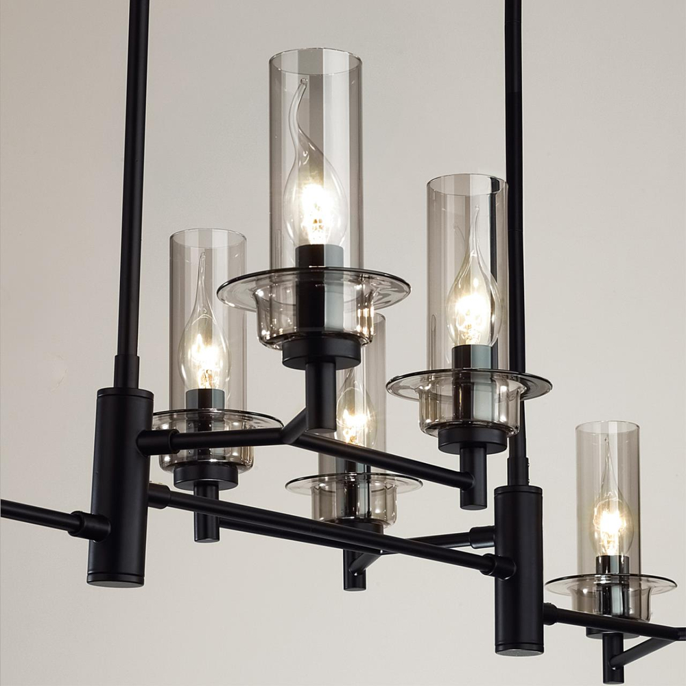 6555/8C CLASSI LN25 000 черный/дымчатый/металл/стекло Люстра потолочная E14 8*40W 220V MADONNA