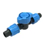 Кран проходной для капельной ленты, плоская ручка, GP