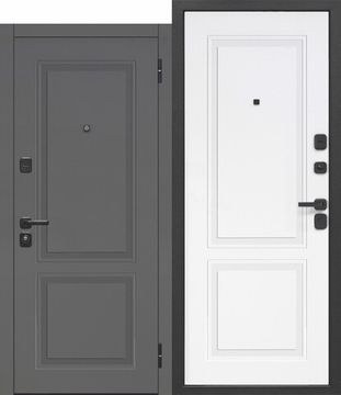 Дверь металлическая ПОРТУ эмаль серая/эмаль белая