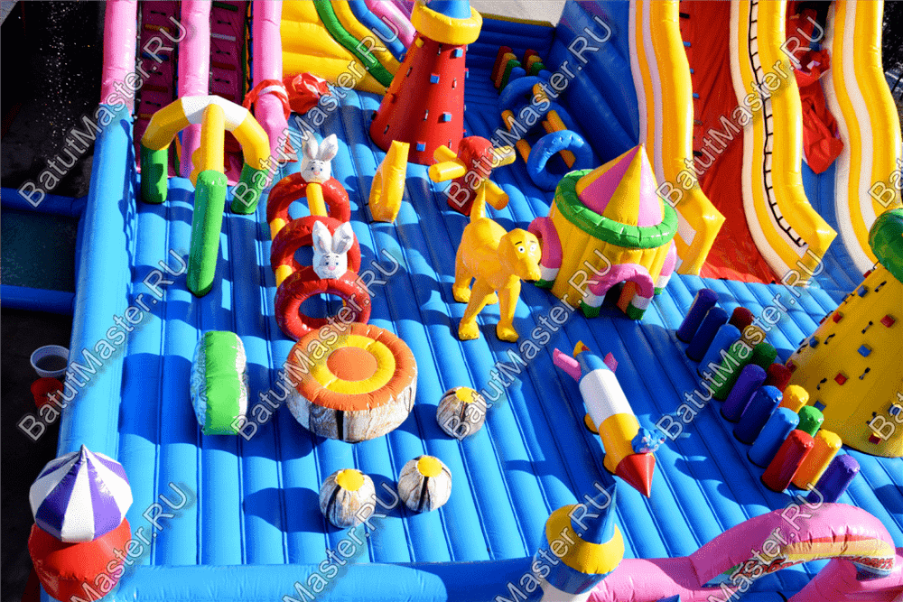 Большая площадка с высокой горкой "Дино-городок", 15*15*6 м