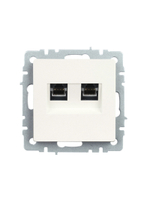 BRITE Розетка двойная RJ11+RJ45 кат.5E РК/Т12-БрЖ жемчуг IEK