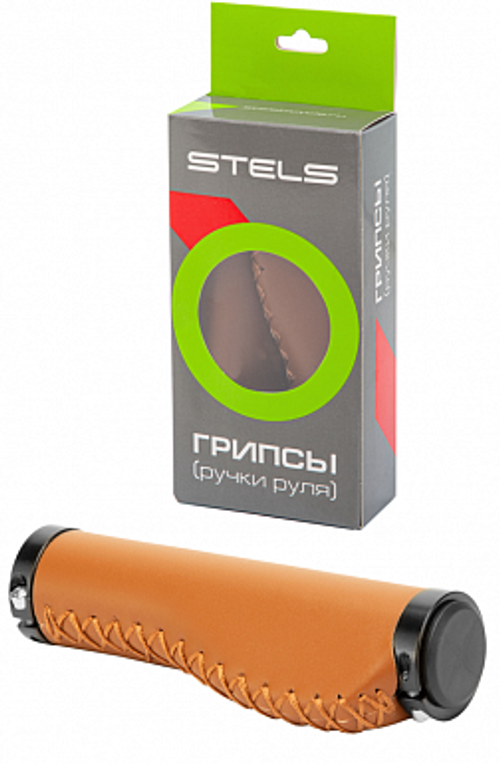 Грипсы 130мм HBBT-001 коричневые с чёрными кольцами прошитые