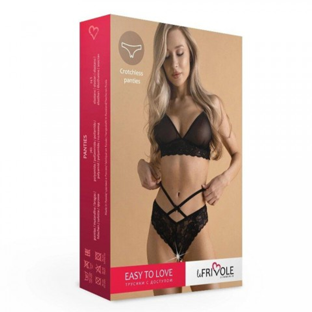 Романтичные кружевные трусики с доступом и стрепами (Easy to love) (2XL/3XXL; 50-52)