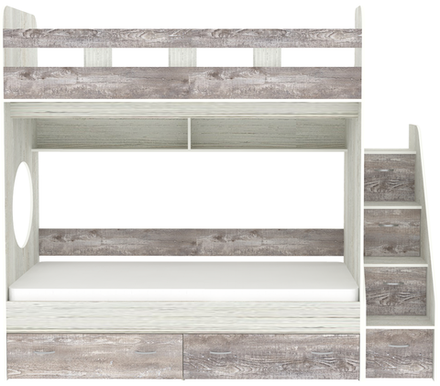 Двухъярусная кровать КарИВи Юниор 1 90х200 Винтерберг Бетон