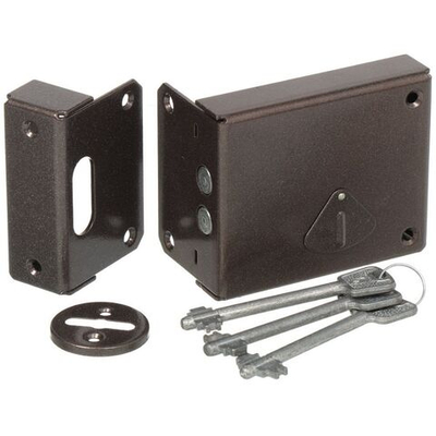 Замок накладной дверной, Строммашина, ЗН4СМ1-01, правый, корич