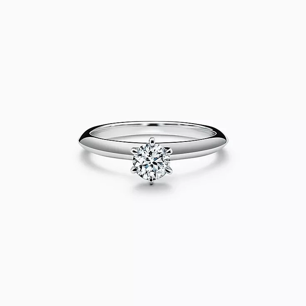Кольцо из платины с бриллиантом 0.26 карат, Tiffany👑