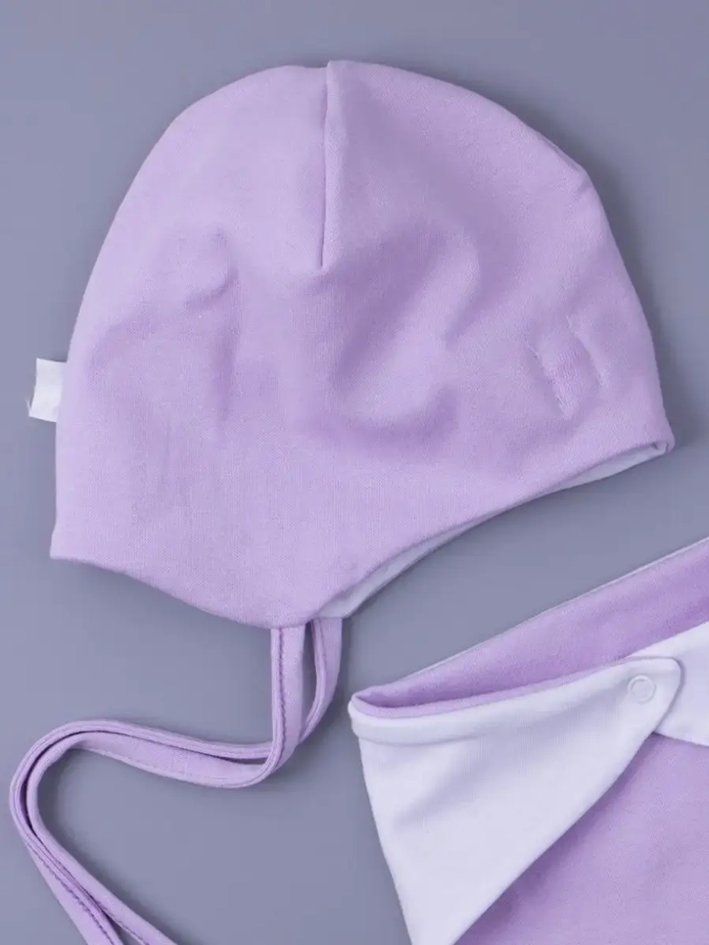 Шапка для девочки с ушками осенняя и снуд