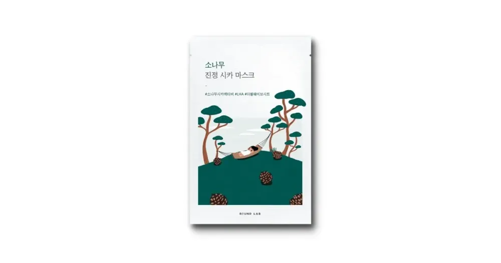 Тканевая маска успокаивающая Round Lab Pine Calming Cica Mask Sheet