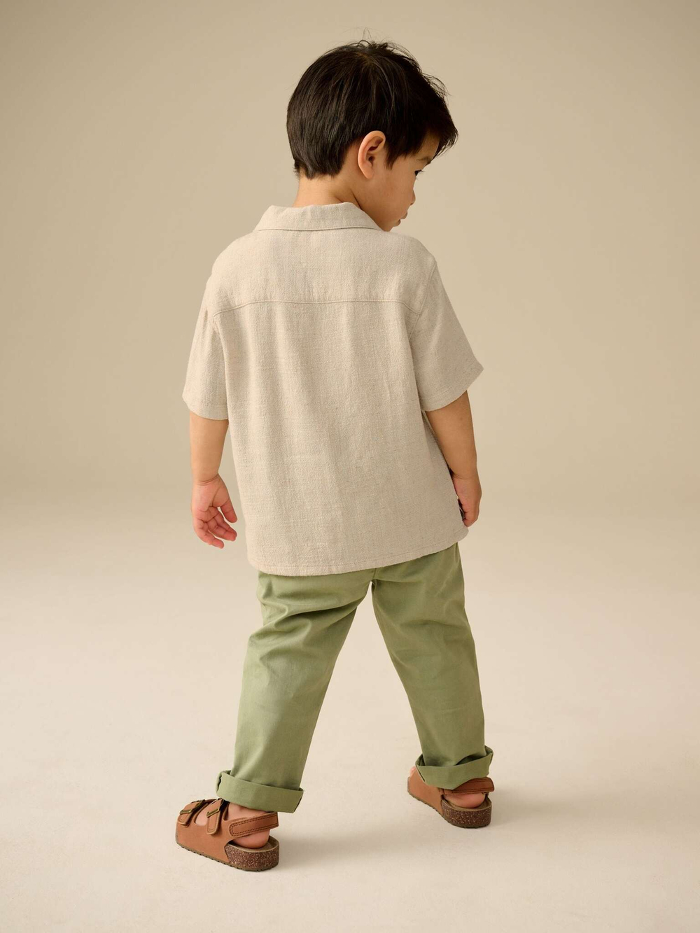 Рубашка с коротким рукавом для мальчика Next AB6-486, Бежевый