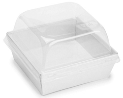 Упаковка ForGenika SmartPack 300 белый с купольной крышкой 86*86*40 (50шт/300) (Дно+Крышка)