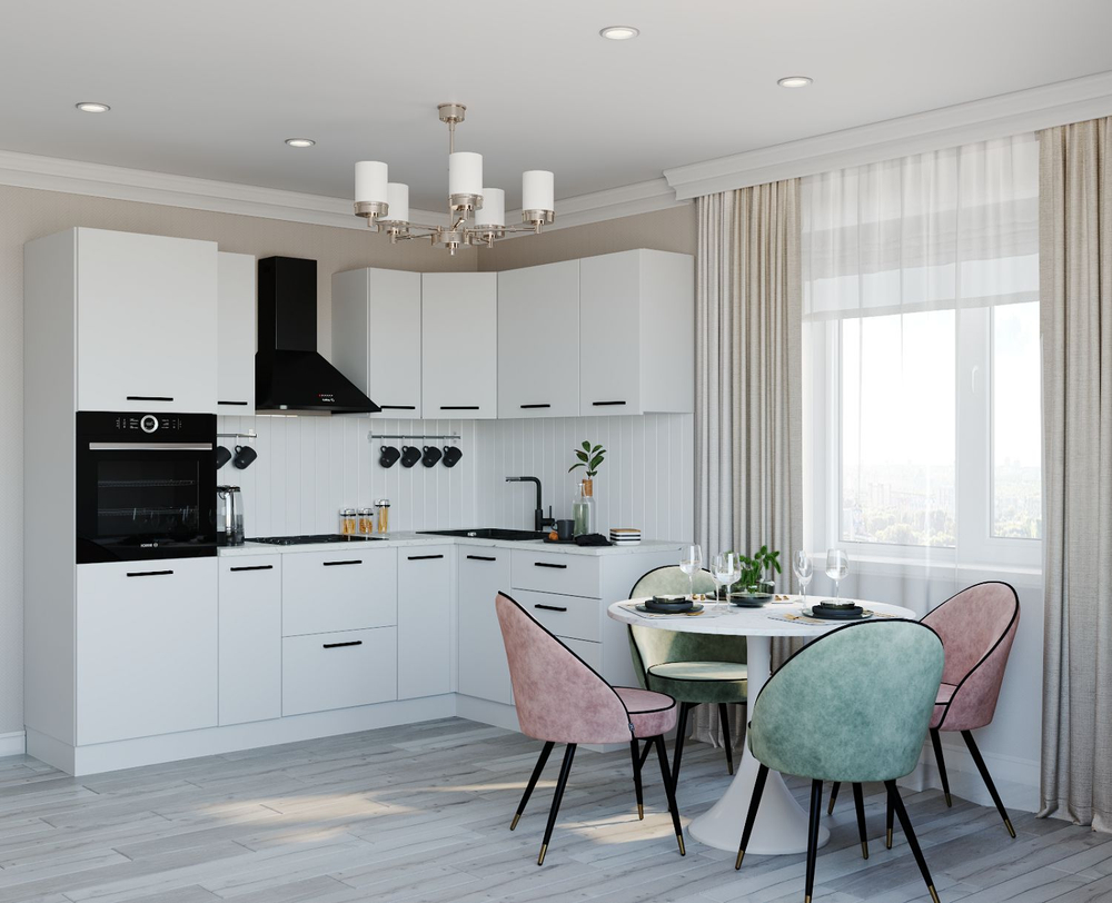 Кухонный гарнитур угловой Бланка 2400х1600 (38мм)