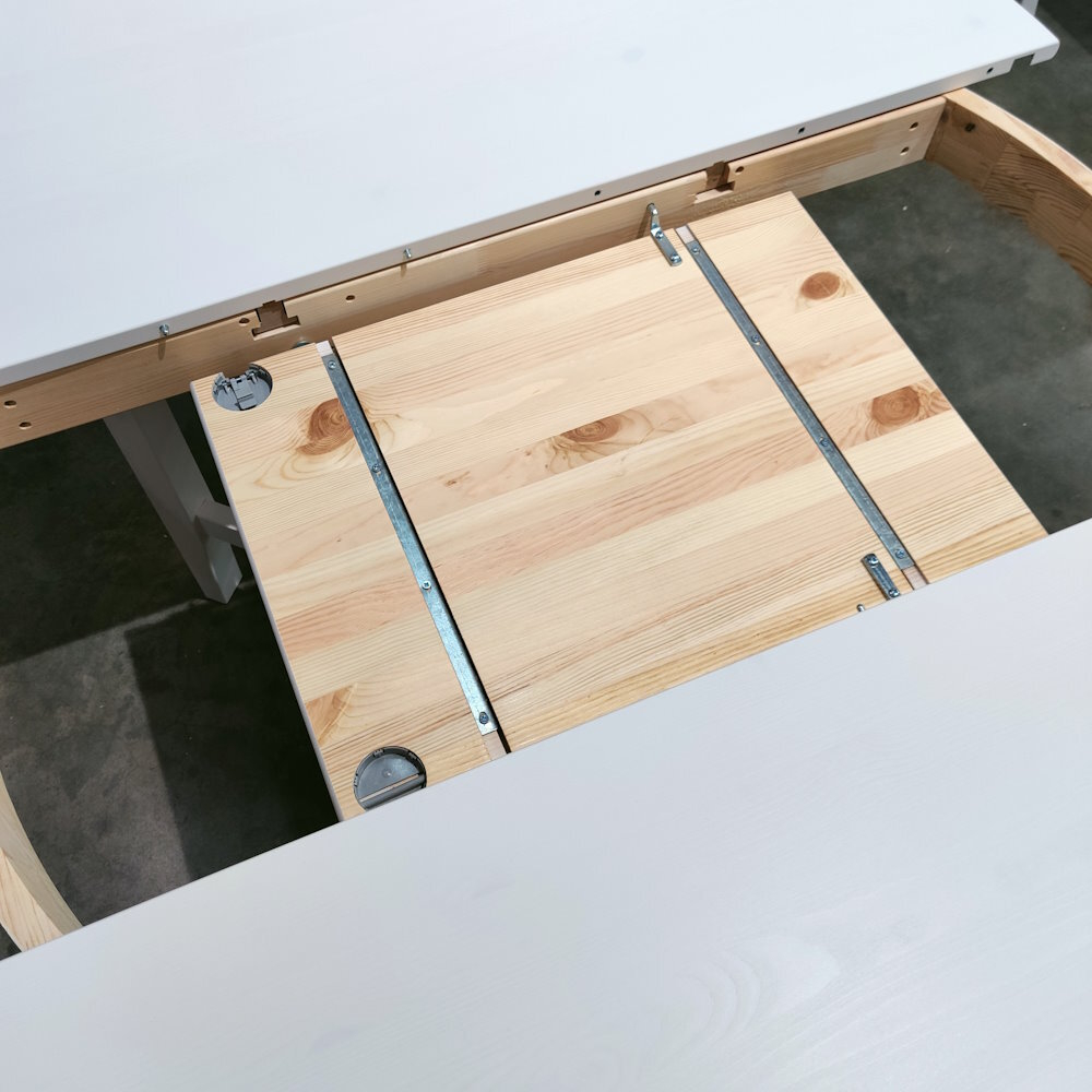 Стол обеденный круглый раздвижной КАНТРИ (IKEA HEMNES), 126/171х74 см, белый