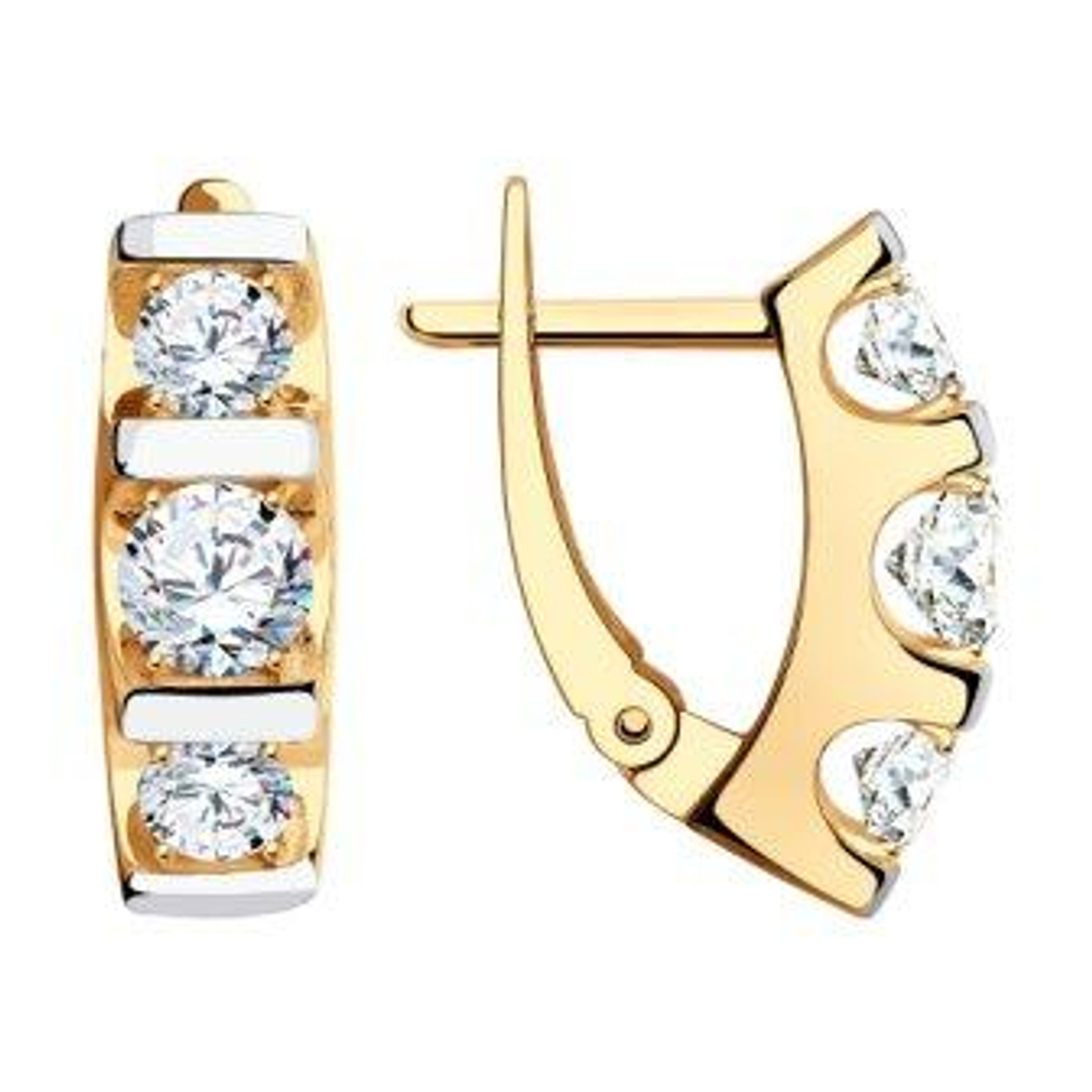 Серьги из золота с фианитами