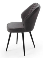 Стул М-City DISAUR Россо поворотный на поворотный на 360 градусов, B28 темно-серый, Велюр, Черный каркас