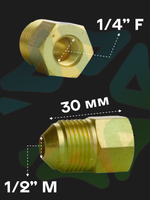 Штуцер переходной DJ папа М 1/2" SAE - мама F 1/4" SAE