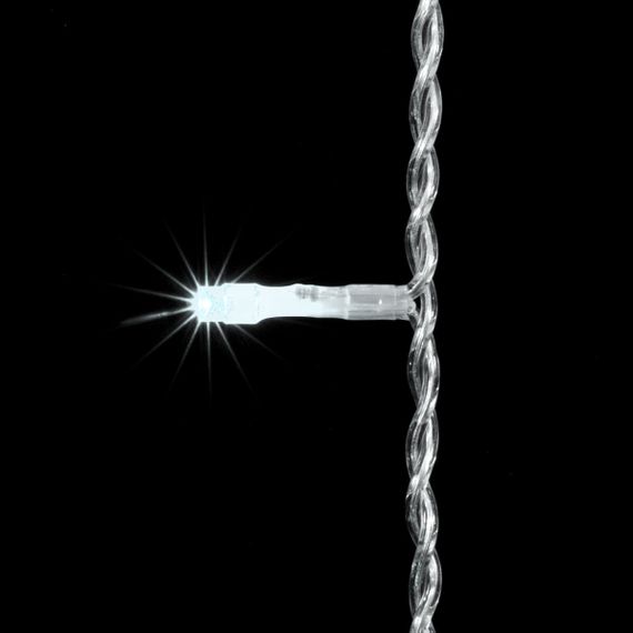 Светодиодный занавес 2*1 м., 200 белых LED ламп, прозрачный провод ПВХ, LTC (PCL202-10-2W)